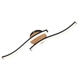 BRILONER Leuchten - LED Ceiling Light, Ceiling lamp, 2-Flame, 12 watts, 960 lumens, 3,000 Kelvin, Black Wood, 555 x 120 x 72 mm (L x W x H)