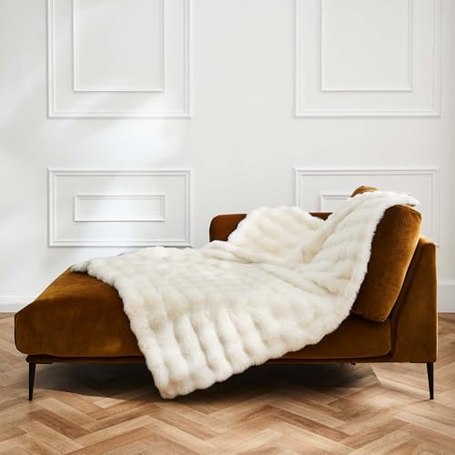 Douceur d'Intérieur, Mounty Natural Faux Fur Blanket (125 x 150 cm)