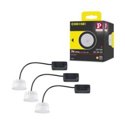 Paulmann 92472 Choose LED recessed luminaire Coin 3x6.5 watt recessed Ceiling Spotlight Satin recessed lamp Plastic Warm White 2700 K