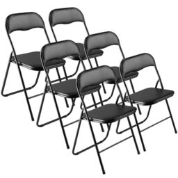 VEVOR Pack Folding Chairs, Foldable Leather Chairs with Heavy