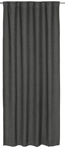 Elbersdrucke Barbara 17 200190 Opaque Tab-Top Curtain with Concealed Loops Dark Grey 255 x 140 cm Curtain for Living Room Bedroom Kitchen Hallway Children's Room