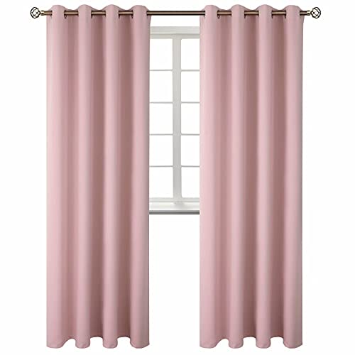 BGment Room Darkening Curtains 95 Inches Long - Grommet Thermal Insulated Drapes Window Treatment Curtains for Bedroom, 2 Panels, 52 x 95 Inch, Baby Pink
