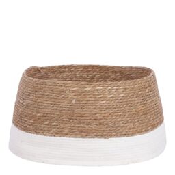 Mica Decorations Christmas Tree Skirt Diameter 58 x Height 26 cm - Christmas Tree Skirt Seagrass - Christmas Tree Basket Gold