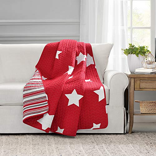 "Lush Decor Star Throw Blanket, 50"" x 60"", Red"