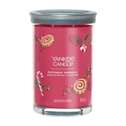 Yankee Candle Signature Scented Candle - Peppermint Pinwheels Large Tumbler Candle with Double Wicks - Soy Wax Blend Long Burning Candle for Women