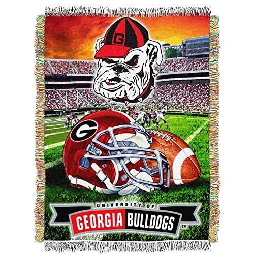 "Northwest NCAA Georgia Bulldogs Unisex-Adult Woven Tapestry Throw Blanket, 48"" x 60"", Home Field Advantage"