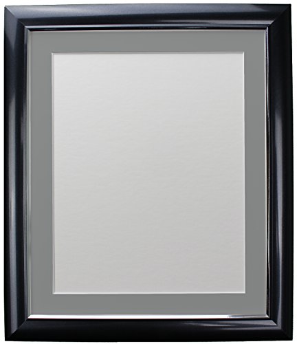 FRAMES BY POST Soda Picture Photo Frame, Plastic, Charcoal with Dark Grey Mount, 12 x 12 Image Size 10 x 10 Inch