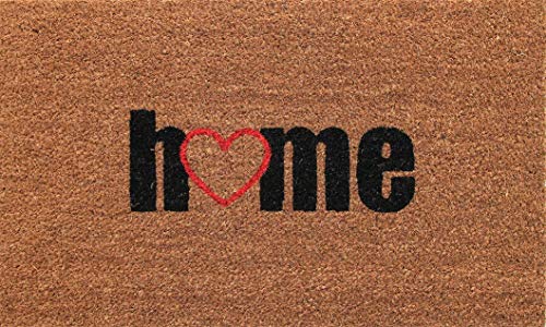 Coco&Coir Door Mat - Non-Slip - Thick Coir - Premium Quality - Rubber Backed - Eco-Friendly - Indoor - Outdoor - Heavy Duty - Home Series - Entrance Door Mat - 45 x 75 cm (Love Home)