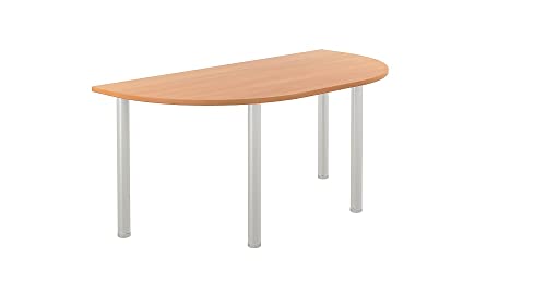 Office Hippo D-End Office Table, Sturdy & Robust Table Desk, D-Shaped Work Table For Home Office, Versatile Desk Table For Meeting Room or Boardroom, 5 Year Guarantee - Beech