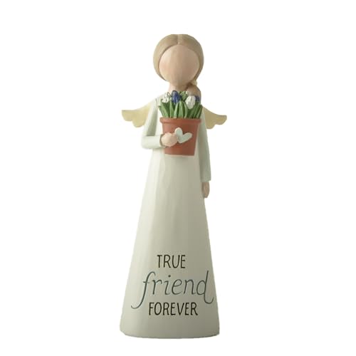 Feather & Grace Angel Figurine ??? Handcrafted Resin Collectible with TRUE Friend FOREVER Message, Sentimental Keepsake Gift for Loved Ones ??? 14cm
