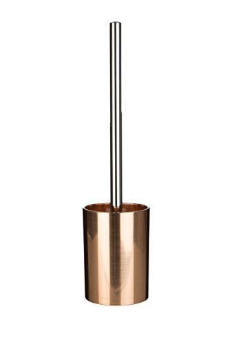 Premier Housewares 1601578 Shine Toilet Brush and Holder, Plastic - Rose Gold, 9.5 x 9.5 x 36 cm