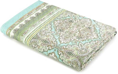 Bassetti Marechiaro 9328497 Bedspread 100% Cotton Pistachio Green V1 220 x 255 cm