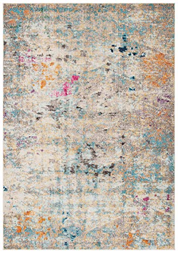 Safavieh Modern Chic Rug for Living Room Dining Room Bedroom - Madison Collection Short Pile, Grey and Gold, 24 x 36 Inch