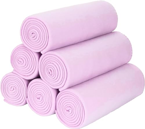 Special SG Glory Fleece Throw Blankets Bulk Fleece Blankets Solid Wholesale Lightweight Warm Soft for Pet Bed Sofa Couch Office Wedding Gifts Travel Seasons Lilac 50x60 Inches Pack of 6