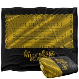 LOGOVISION Willy Wonka And The Chocolate Factory Golden Ticket Silky Touch Super Soft Throw Blanket 152 X 127 Cm