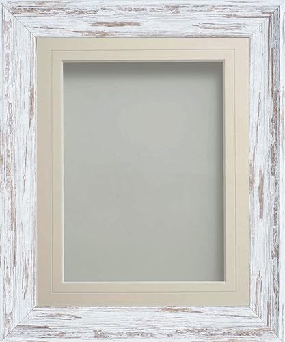 Frame Company Lynton Driftwood Photo Frame with Ivory V-Groove Mount, A3 for A4, fitted with perspex