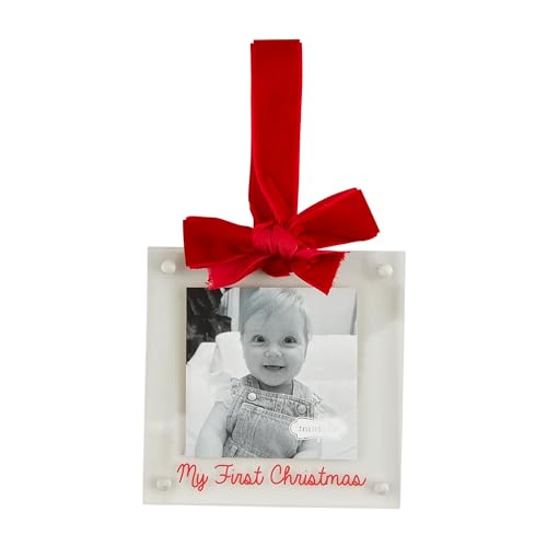 "Mud Pie Acrylic Christmas Ornament, First, 4"" x 4"""