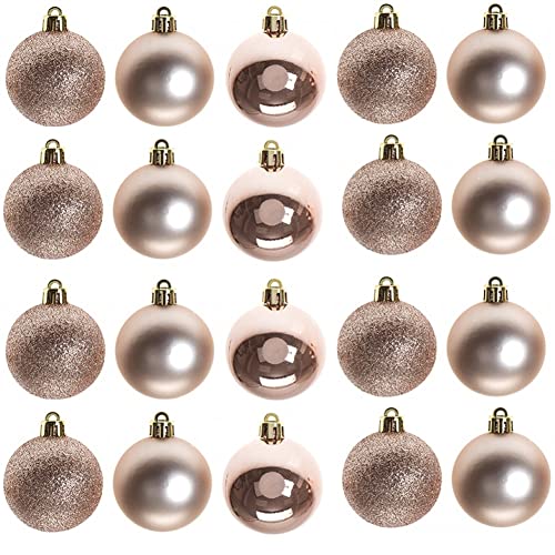 50mm/12Pcs Christmas Baubles Shatterproof Rose Gold, Christmas Tree Decorations Ball Ornaments Balls Xmas Hanging Decorations Holiday Decor - Shiny,Matte,Glitter