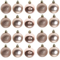 50mm/12Pcs Christmas Baubles Shatterproof Rose Gold, Christmas Tree Decorations Ball Ornaments Balls Xmas Hanging Decorations Holiday Decor - Shiny,Matte,Glitter