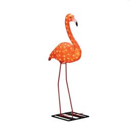 "Konstsmide Outdoor Party Decorations/LED Acrylic Decoration Outside Lights ""Large Flamingo""/Outdoor Lights (IP44)/96 Amber White LEDs/110cm/White Cable"