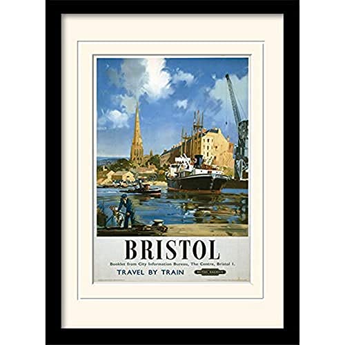 "National Railway Museum ""Bristol - Travel By Train Mounted and Framed Print, Multi-Colour, 30 x 40 cm"
