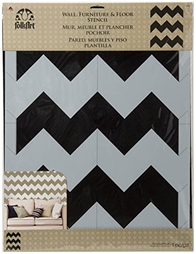 Plaid FolkArt Home Decor Chevron Wall Stencil, Synthetic Material, 54.6 x 44.5 x 0.1 cm