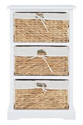 Premier Housewares Chest Of Drawers White Chest Of Drawers With 3 Drawers Bamboo Bedroom Chest Of Drawers Durable White Drawers For Bedroom For Storage 45 x 33 x 72