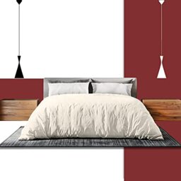 GC GAVENO CAVAILIA Reversible Cotton Duvet Cover King Size- 400 Thread Count Plain Dyed Bedding Set With Pillow Cases- Soft Bed Comforter Covers- Cream