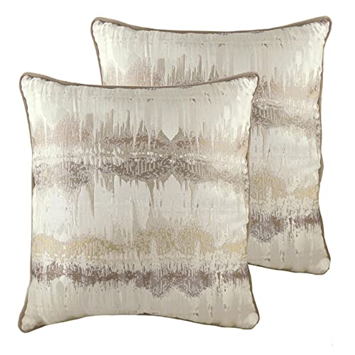 Evans Lichfield Inca Polyester Filled Cushions (Twin Pack), Polyester, Mocha