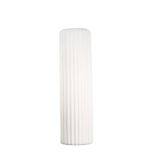 Casablanca Fjord Vase Ceramic White Matt with Grooved Structure Height 76 cm