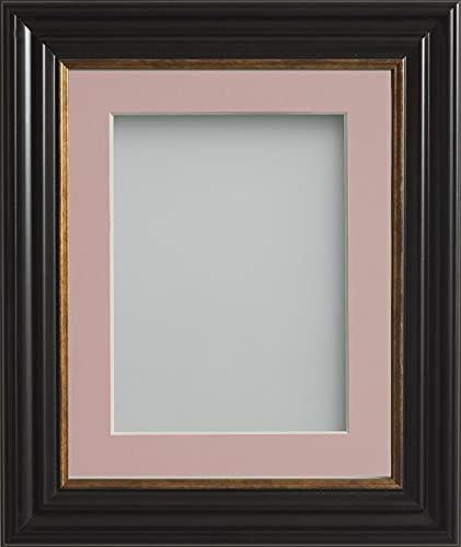 Frame Company Emson Black Picture Photo Frame with Pink Mount - 7x5 for pic size 6x4 *Choice of Sizes* Fitted with Real Glass