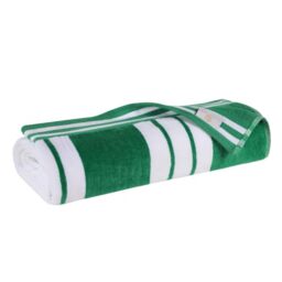 Superior Cotton Striped Beach Towels, Colorful Towels for Adult, Kid, Pool, Swimming, Sand, Travel, Large Oversized, Absorbent, Fast Drying, Bath Basics, Cabana Collection, Set of 2, Dark Green