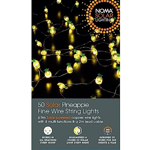 NOMA Solar Fine Wire Lights, 50 Warm White Pineapple LEDs (Pack of 1)