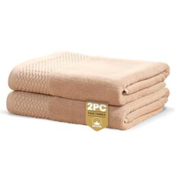 Rapport Home Eden Weave Face Towels 2-Pack Luxurious 100% Cotton 500gsm Soft Absorbent Face Cloths, Oeko-Tex Certified Bathroom Hand Towels - Mink (30x30cm)