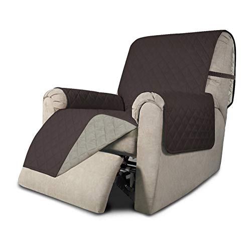 Easy-Going Recliner Sofa Slipcover Reversible Sofa Cover Water Resistant Couch Cover Furniture Protector with Elastic Straps for Pets Dog Cat (Recliner, Chocolate/Beige)