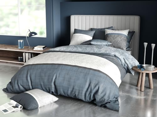 Brehat Duvet Cover 240 x 220 cm + 2 Pillowcases Cotton 57 Thread Count