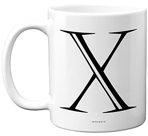 Stuff4 Personalised Alphabet Initial Mug - Letter X Mug, Gifts for Him Her, Fathers Day, Mothers Day, Birthday Gift, 11oz Ceramic Dishwasher Safe Anniversary, Valentines, Christmas, Retirement