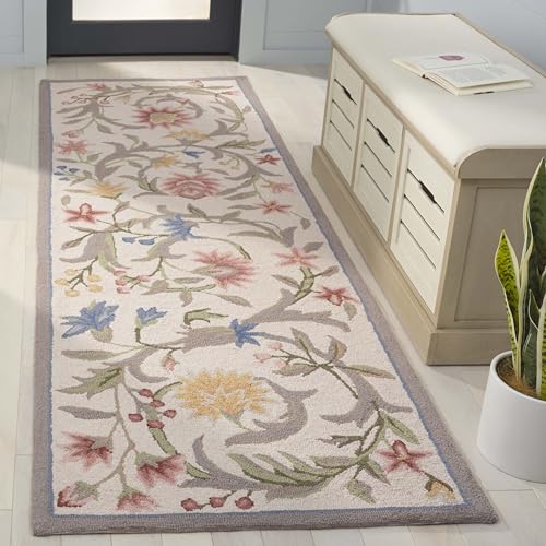 Safavieh Traditional Rug for Living Room, Dining Room, Bedroom - Chelsea Collection, Short Pile, in Ivory and Multicolor, 80 x 180 cm