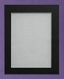 Frame Company Jellybean Range Purple Wooden 16x12 inch Picture Photo Frame with Black Mount for Image 13x9 inch * Choice of Colours & Sizes* Fitted with Perspex