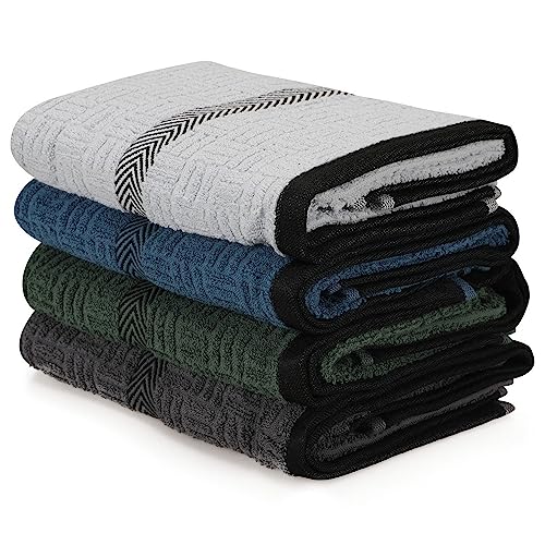 WELL HOME MOBILIARIO & DECORACIÓN Hand Towel Set (4 Pieces) Blue, Dark Blue, Green, Anthracite