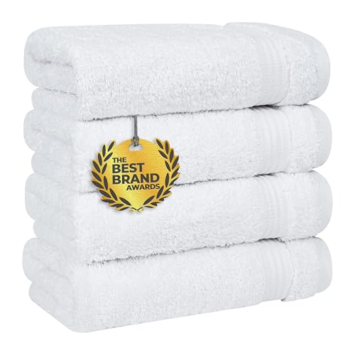 Cotton Paradise Hand Towels for Bathroom, 100% Cotton Turkish 4 Piece Hand Towel Set, Soft Absorbent Face Towels Clearance Set, White Hand Towels