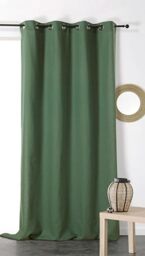 Linder Metis Curtain Natural Materials (Cotton/Linen) with Eyelets 135 x 260 cm Eucalyptus Green