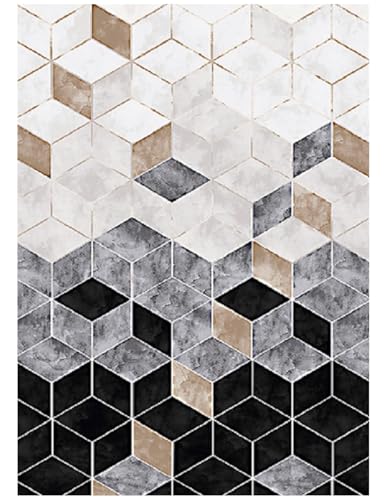 MANI TEXTILE Luxury Rug, Polyester, Black, 80 x 150 cm