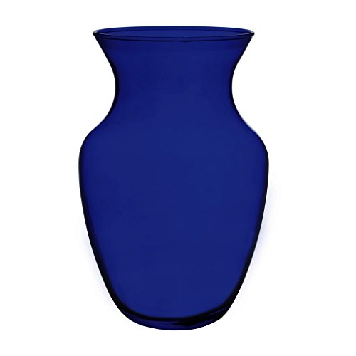 "Floral Supply Online 8"" Cobalt Blue 999 Rose Vase and Flower Guide Booklet - Decorative Glass Flower Vase for Floral Arrangements, Weddings, Home Decor or Office."