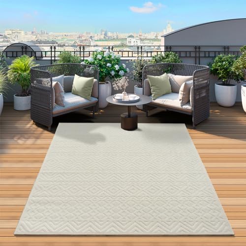 Mia's Zoey Rugs, Living Room Bedroom Rug, Cream, 160 x 220 cm, Polypropylene