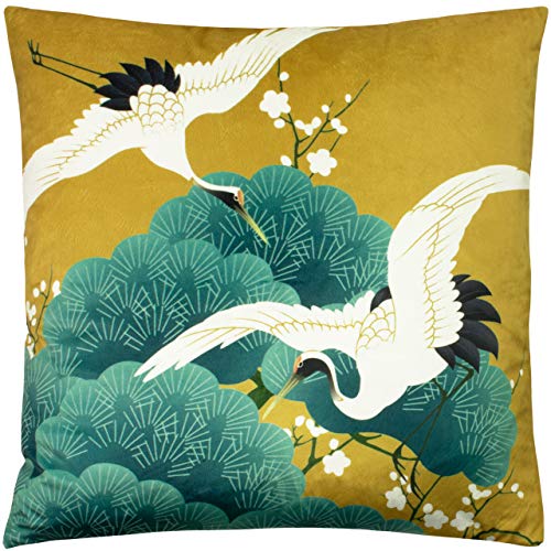 Paoletti Kensho Polyester Filled Cushion, Polyester, Gold