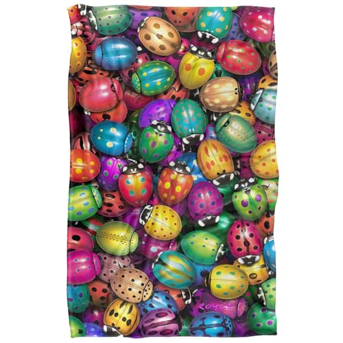 Jq Licensing - Royce Mcclure Beetlemania Colorful Beetle Pattern Silky Touch Super Soft Throw Blanket 91 x 147 Cm