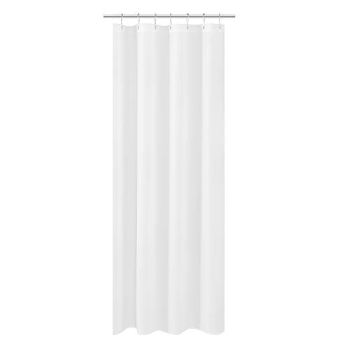 N&Y HOME Small Fabric Shower Curtain for Long Stalls Size 36x78 Inch Hotel Quality Washable White with Eyelets 36x78 Inch