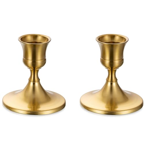 Sziqiqi Candlestick Candle Holders Gold, Decorative Candle Holders for Candlesticks Taper Candles for Dinning Coffee Table Fireplace Mantel Home Decorations, Style 2