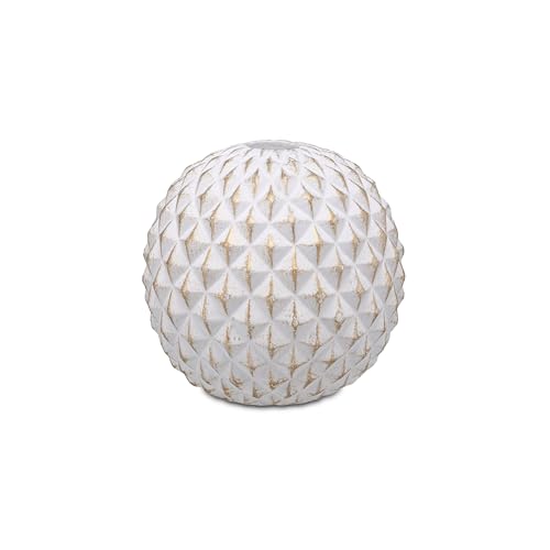 RITUALI Domestici - Faccioluce Candle Holder White Studs, 12 x 12 x 12 h cm, Cement Resin Collection